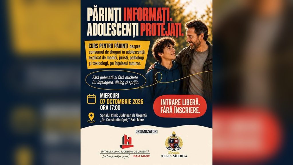 Drogurile în rândul adolescenților, în atenția specialiștilor din Baia Mare. Părinții sunt invitați la un curs dedicat prevenirii consumului