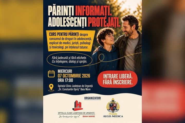 Drogurile în rândul adolescenților, în atenția specialiștilor din Baia Mare. Părinții sunt invitați la un curs dedicat prevenirii consumului